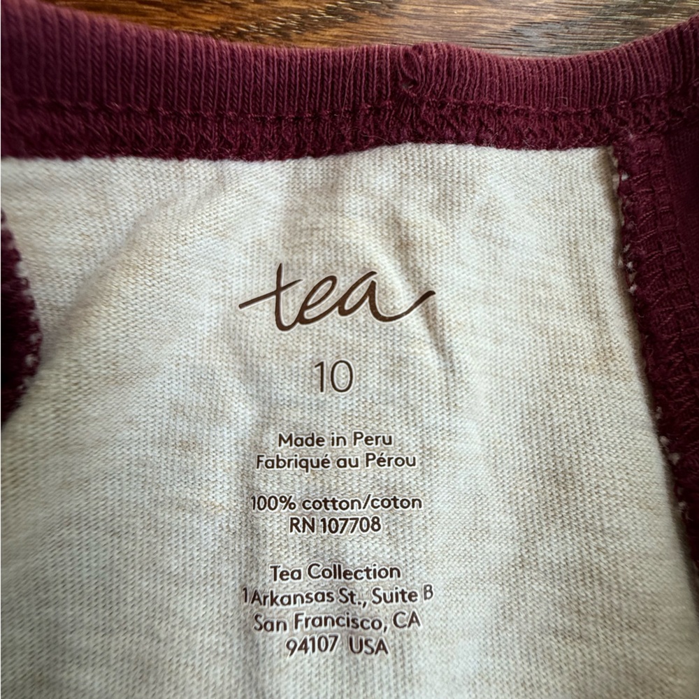 Tea Collection Animal Baseball Tee Size 10 - Picture 3 of 4